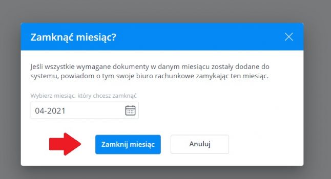 Zamknięcie miesiąca www